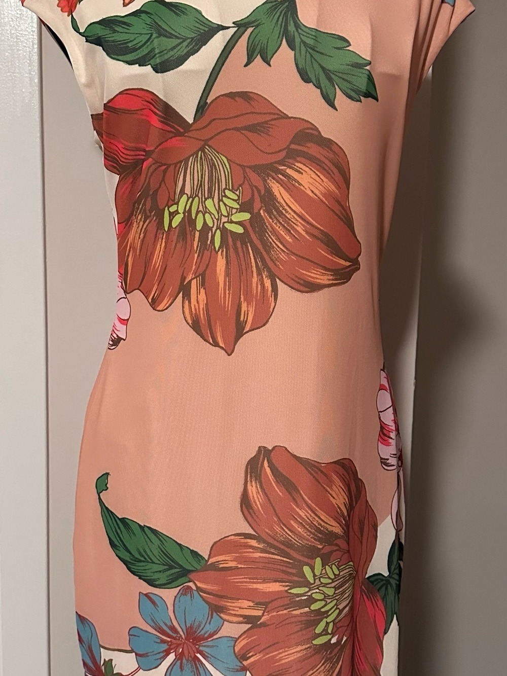 AFRM Peach Floral Cap-Sleeve Shift Dress - Picture 2 of 4